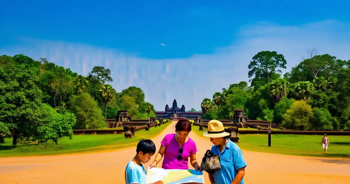 គ្រួសារខ្មែរកំពុងពិចារណាជ្រើសរើសកន្លែងកម្សាន្តនៅច្រកចូលឧទ្យានធម្មជាតិ