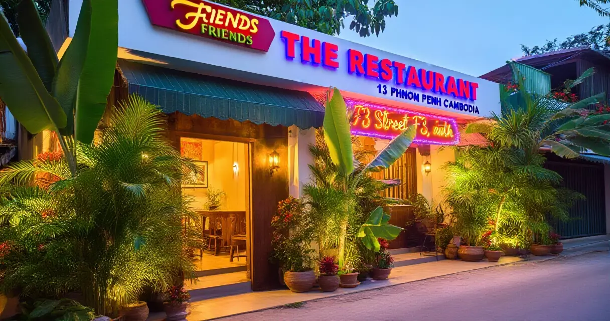 ទិដ្ឋភាពខាងក្រៅ Friends the Restaurant នៅ F3 Street 13 ភ្នំពេញ