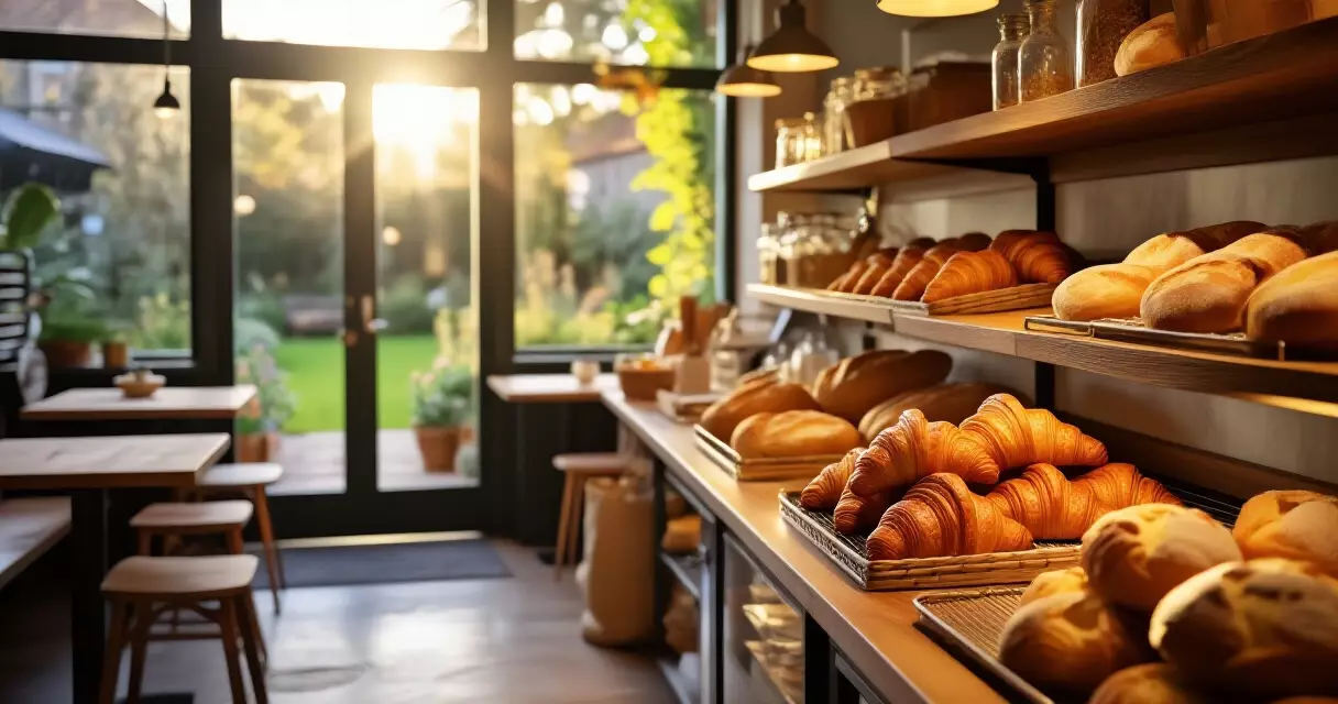 បរិយាកាសខាងក្នុងហាង The Shop ភ្នំពេញ ជាមួយនំបុ័ងស្រស់ៗ