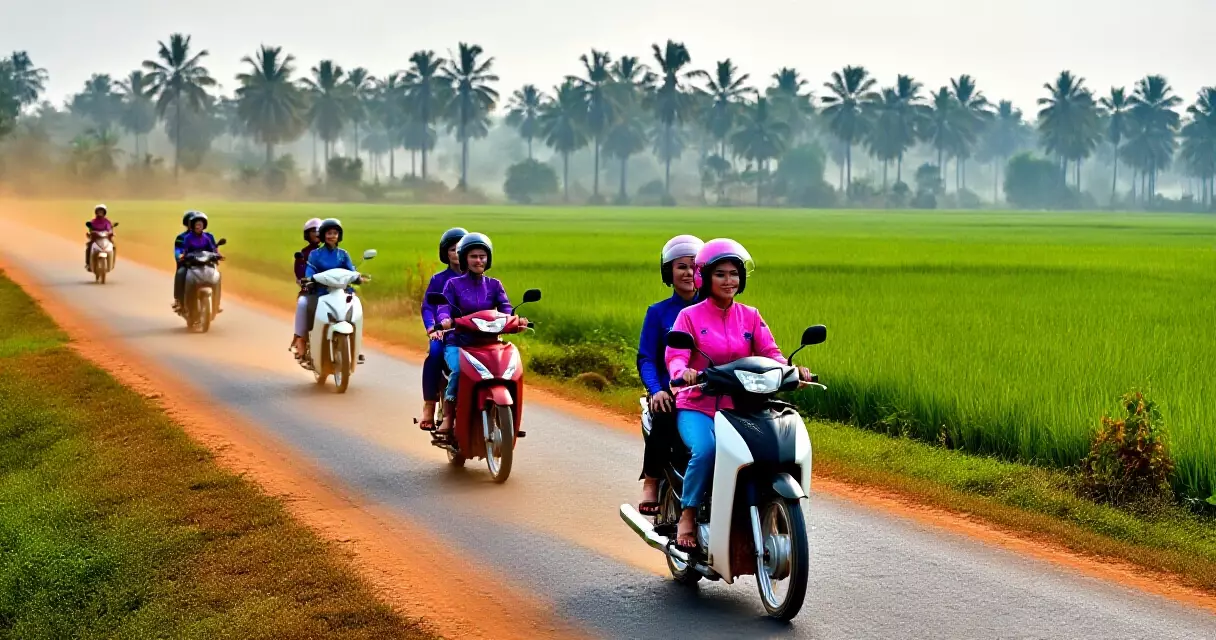 ស្ត្រីជិះម៉ូតូនាំមុខលើកដំបូងរបស់កម្ពុជា ធ្វើដំណើរកាត់សៀមរាបខែធ្នូ ២០២៦