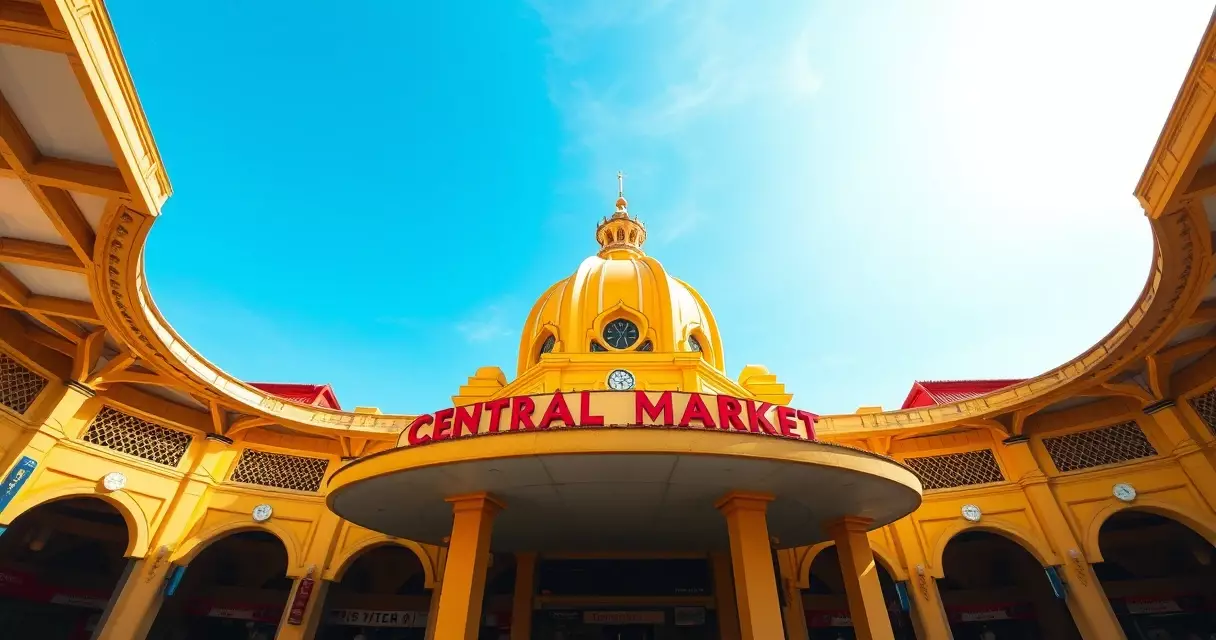 ដំបូលពណ៌លឿងបែប Art Deco នៃផ្សារធំថ្មីនៅភ្នំពេញ