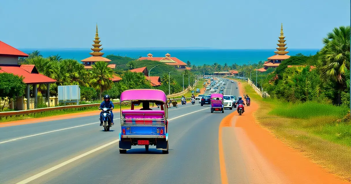 ចរាចរណ៍កកស្ទះនៅផ្លូវធ្វើដំណើរទៅកាន់កន្លែងកម្សាន្តក្នុងប្រទេសកម្ពុជា
