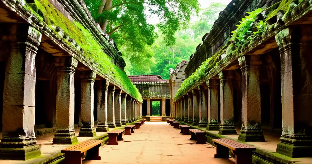 កៅអីថ្មីនៅតំបន់បុរាណដ្ឋានអង្គរ សៀមរាប