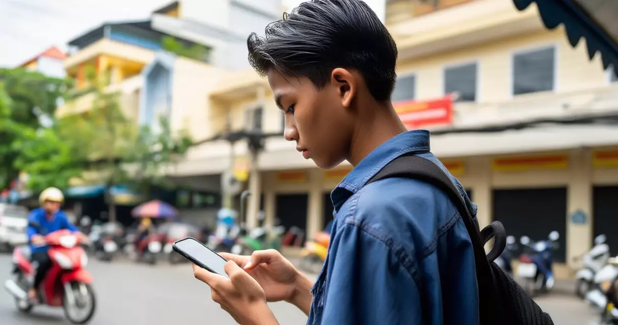 យុវវ័យខ្មែរប្រើ TikTok លើទូរស័ព្ទដៃនៅភ្នំពេញ